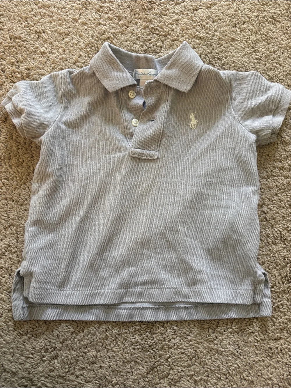 Ralph Lauren Light Gray Toddler Polo with Embroidered Pony